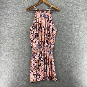 Allison Joy Dress Women L Large Pink Floral Sheath Midi Elastic Waist Sleeveless